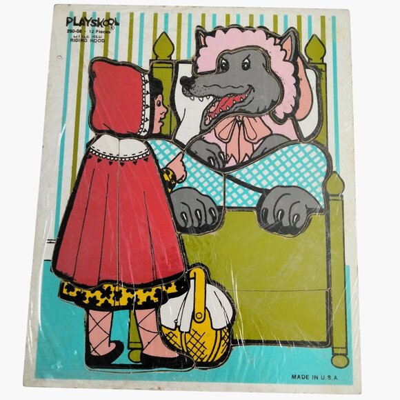 Vintage Playskool Little Red Riding Hood 12 Piece Puzzle Made In USA - Picture 1 of 5